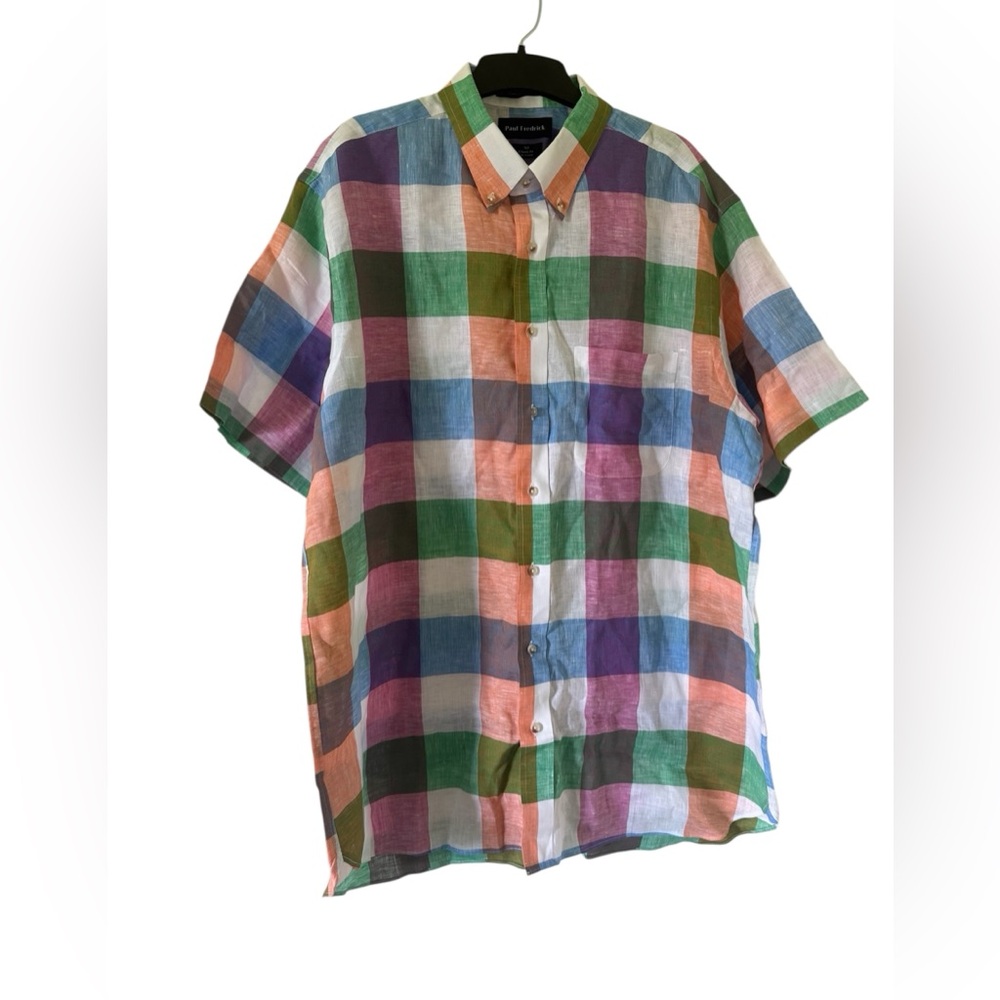 Paul Fredrick Colorful Checkered Button Down Shirt
